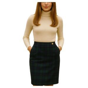Vintage J.H. Collectibles size 10 runs small 100% wool plaid skirt
